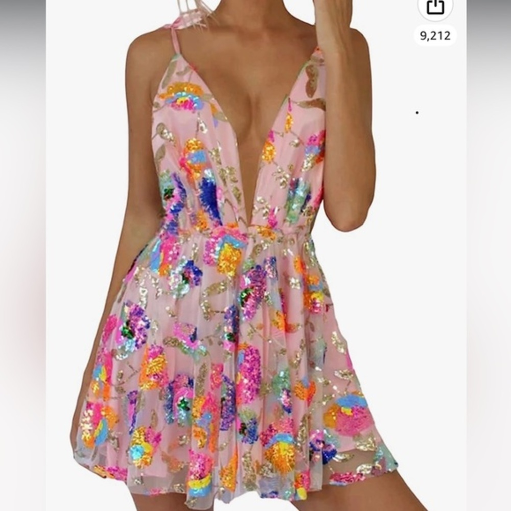 Women’s Size Small Sparkly Colorful Birthday Bash Dress NWOT Summer Sundress